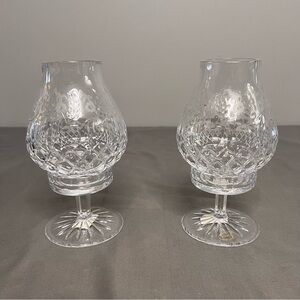 VTG Rogaska Gallia Mini Hurricane Lamps Hand Blown/Cut/Etched Crystal 7.75”